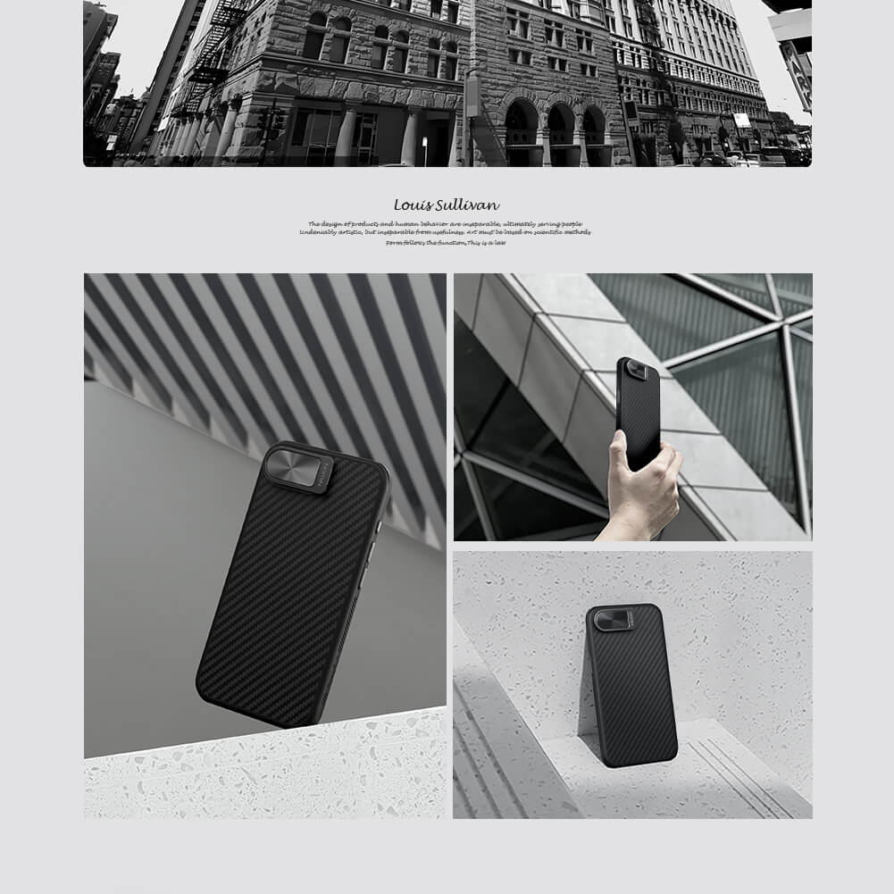 Чехол-крышка NILLKIN для Apple iPhone 16e (iPhone SE 2025, iPhone SE 4) (серия CarboProp Magnetic MagSafe Aramid fiber Cover version)